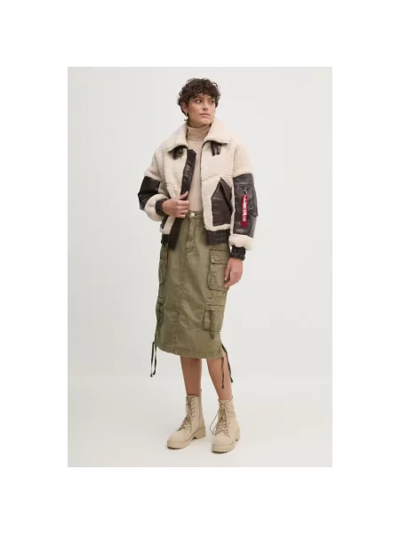 Spódnica midi Alpha Industries zielona