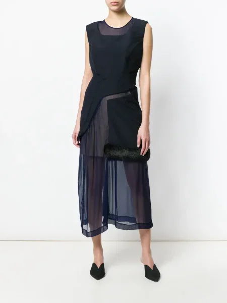 Průsvitné oblekové šaty Comme Des Garçons Pre-owned modré