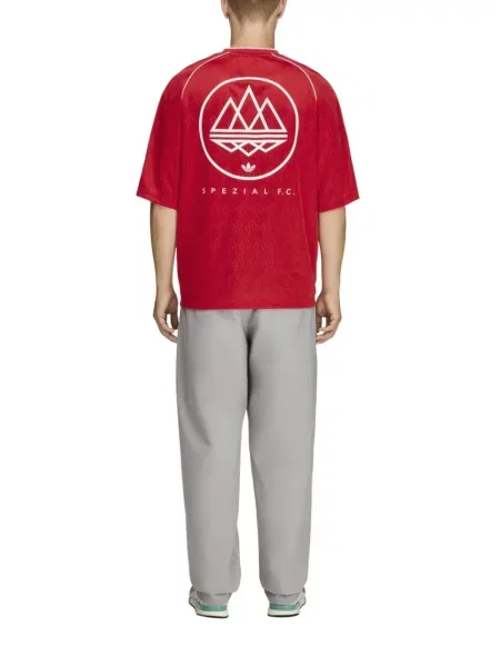 Pantaloni Adidas alergare roșu