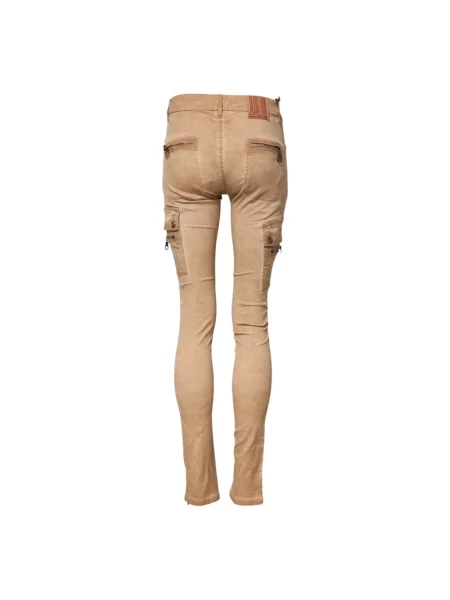 Skinny jeansy skinny Plein Sud brązowe