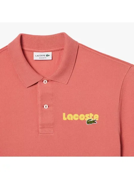 Lacoste Koszulka Polo O Regularnym Kroju Z Nadrukiem czerwony