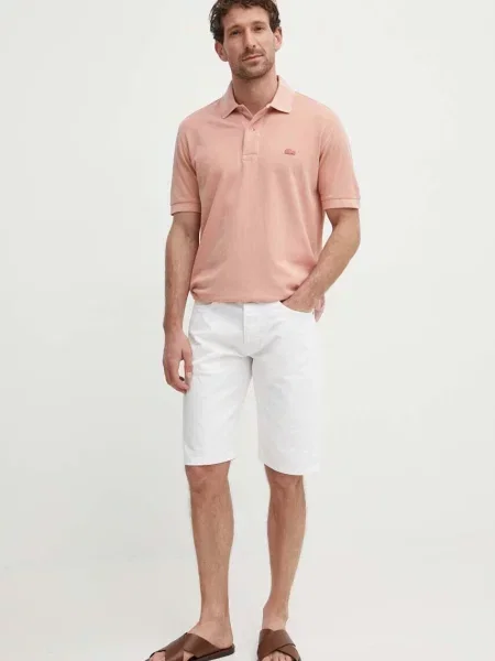 Lacoste μπλουζάκι πόλο ροζ