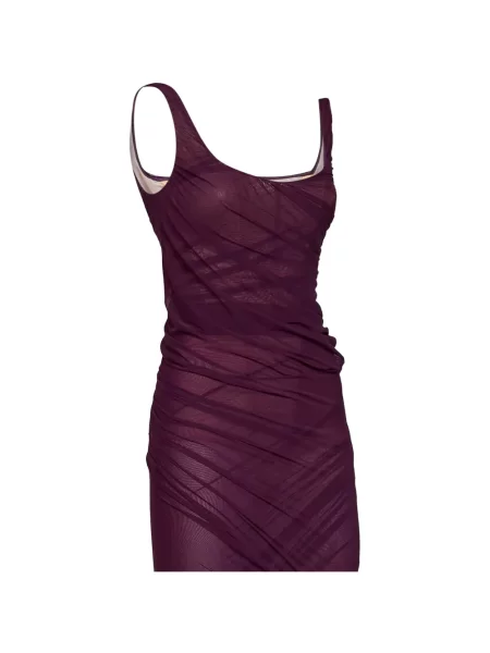 Rochie The Attico asimetrică drapată violet
