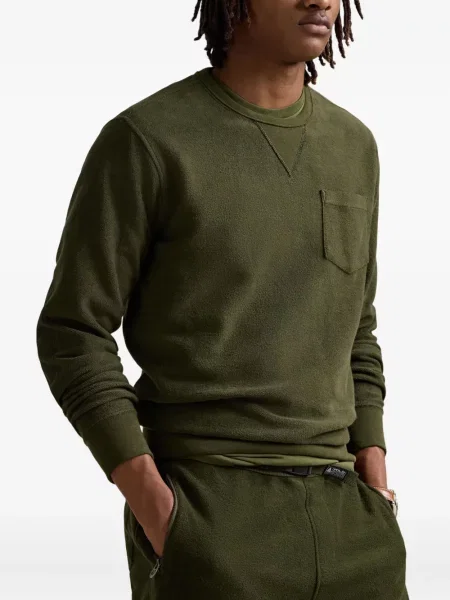 Prugasta majica Polo Ralph Lauren s printom s okruglim izrezom zelena