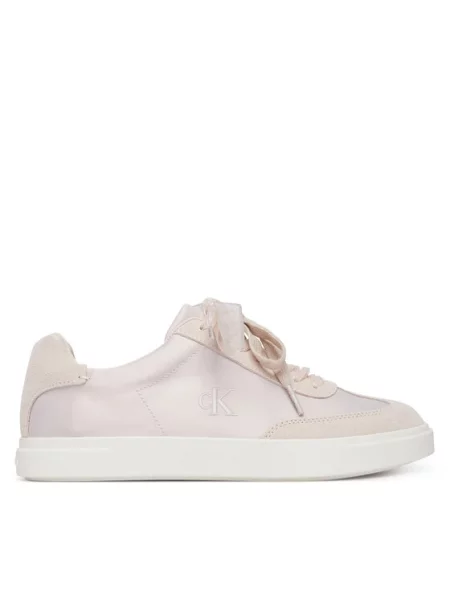 Calvin Klein Sneakersy Low Pro Cupsole Wt Satin Mix brązowy