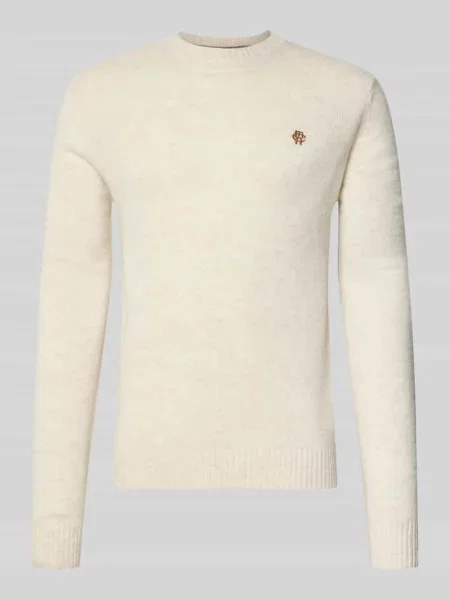 Sweter z dzianiny krój slim fit z czystej wełny z wyhaftowanym logo Mcneal