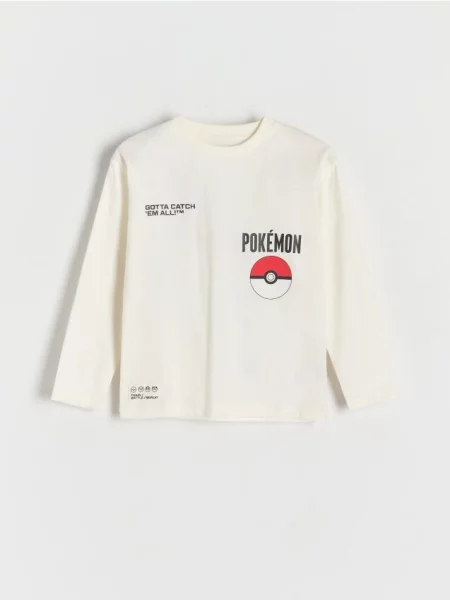 Reserved Longsleeve Pokémon złamana biel