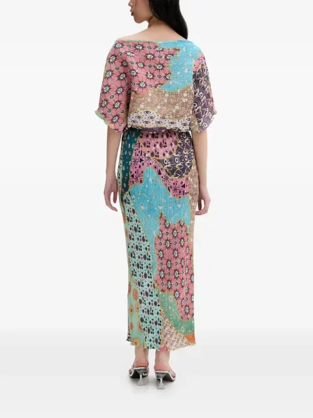 Rochie midi Never Fully Dressed cu imagine albastru