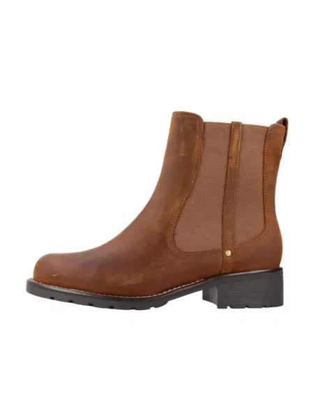 Botki Clarks skórzane brązowe