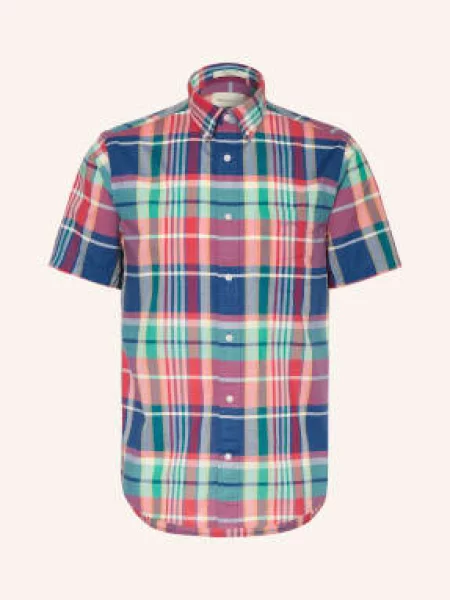 Gant Košile S Krátkým Rukávem Regular Fit modrá zelená červená