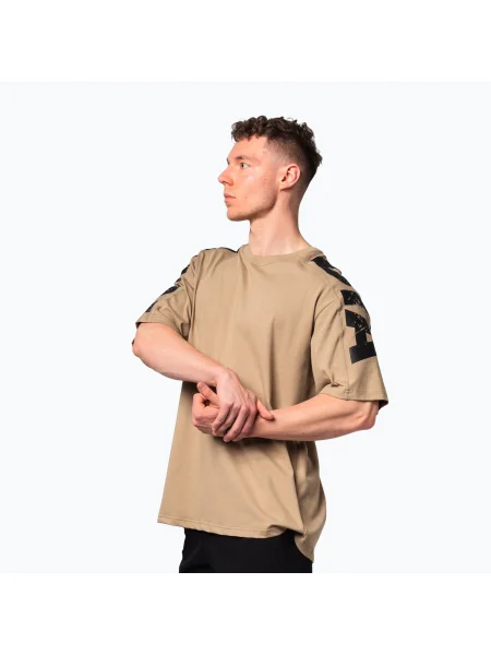 Tricou de antrenament pentru bărbați NEBBIA Lifting Club light brown maro