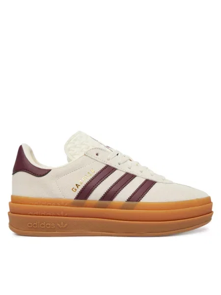 ADIDAS ORIGINALS Tenisky Gazelle Bold vínovo červená / biela ako vlna béžová