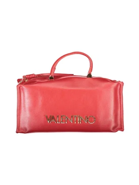 Lniana torebka Valentino By Mario Valentino czerwona