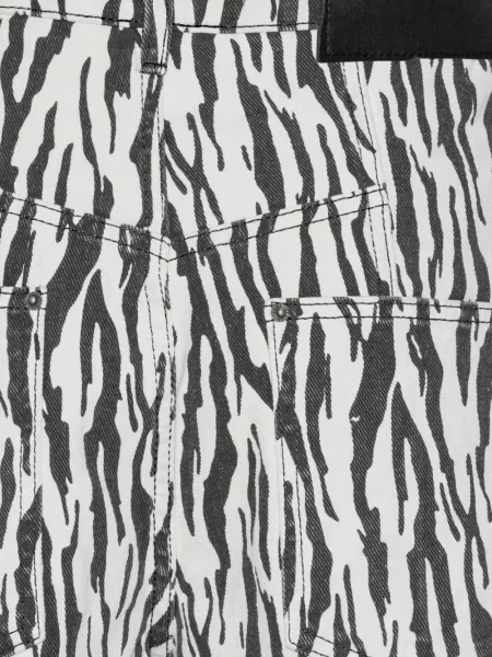 Hlače Rotate Birger Christensen s printom sa zebra printom keper bijela