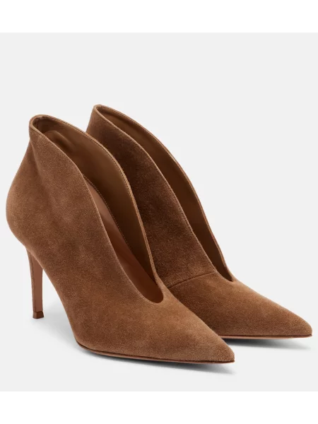 Pantofi cu toc Gianvito Rossi din piele de căprioară maro