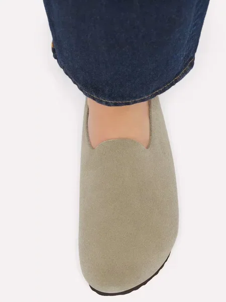 Birkenstock пантофи от велур Amsterdam Wrapped Suede Leather бежово