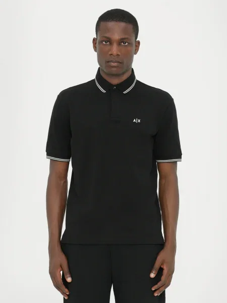 ARMANI EXCHANGE Tricou negru alb
