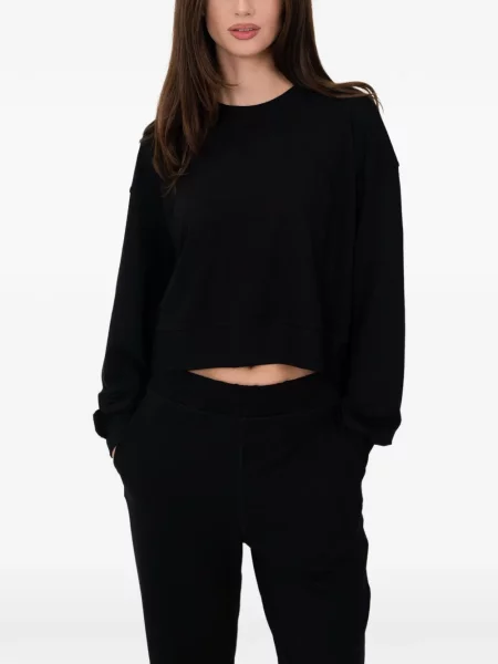 Hanorac crewneck On/off Essentials cu decolteu rotund negru