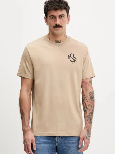 Karl Lagerfeld Jeans t-shirt ανδρικό με μπεζ