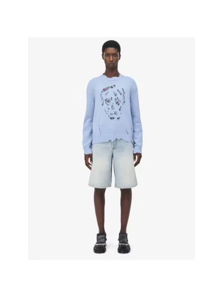 Szorty jeansowe Alexander Mcqueen niebieskie