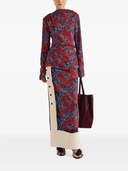 Top Proenza Schouler cu imagine stretch roșu