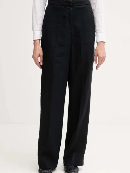 Tommy Hilfiger Λινό παντελόνι μαύρο