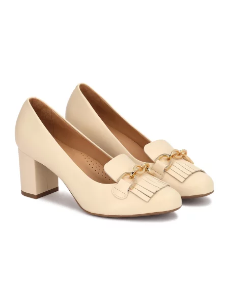 Czółenka Kazar skórzana beżowa