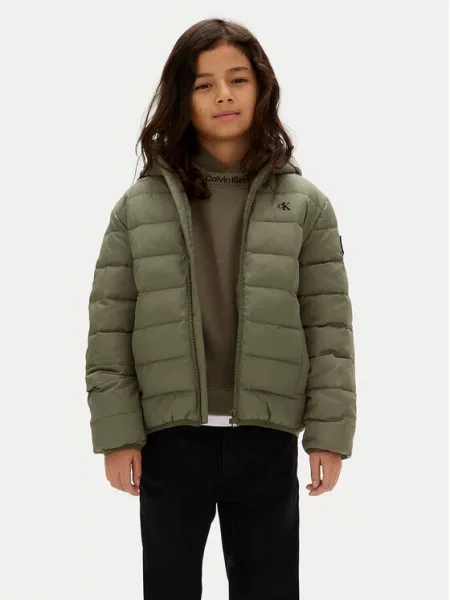 Calvin Klein Jeans Μπουφάν χειμωνιάτικο Inst Logo M πράσινο