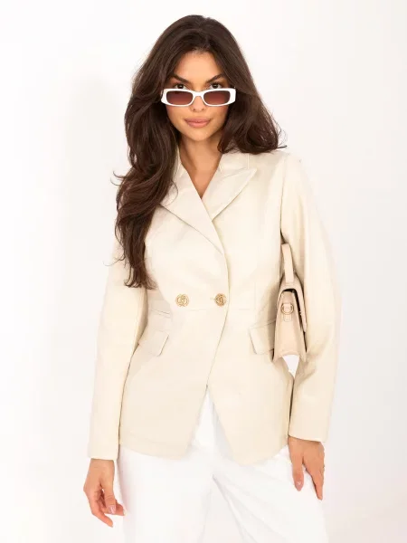 Sacou Italy Moda din piele bej