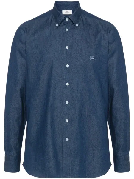 Риза Etro с пейсли десен синьо