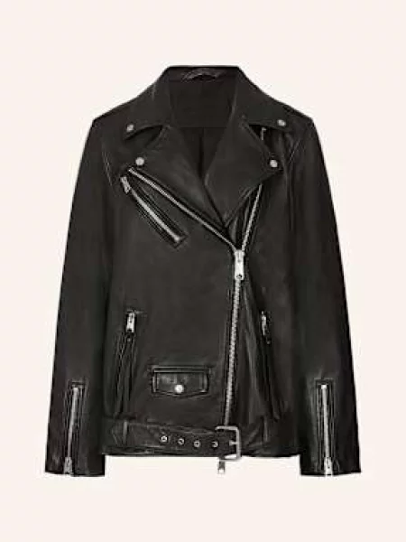 Allsaints Kurtka Skórzana Billie Biker schwarz czarna