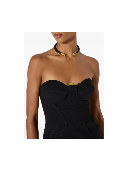 Naszyjnik Elisabetta Franchi z logo czarny
