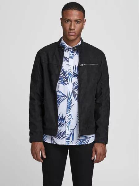 Jack&Jones Dirbtinės odos striukė Rocky juoda