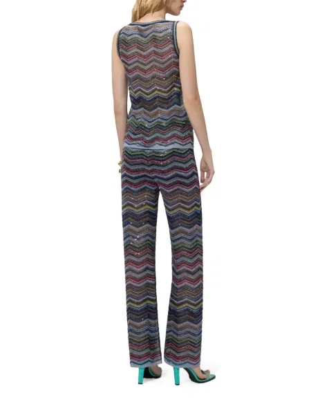 Top Missoni fără mâneci albastru