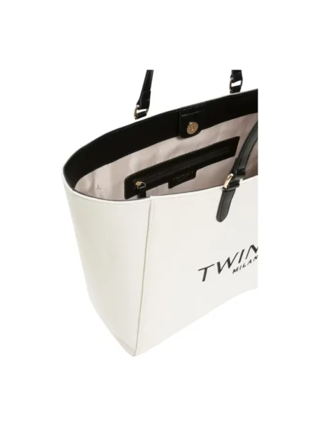 Torebka Twinset z logo biała