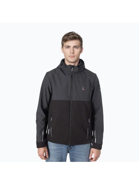 Мъжко softshell яке Aulp Tiago anthracite melange сиво
