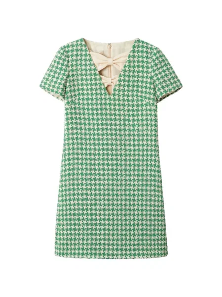 Scurt rochie Valentino Garavani cu model pepito din tweed verde