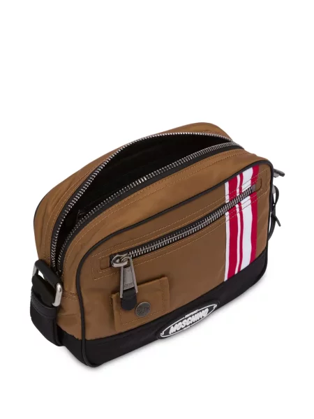 Crossbody taška Moschino s autogramem hnědá