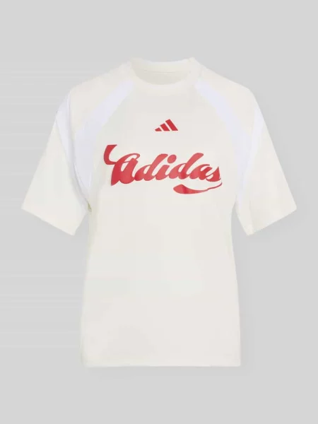 Męski t-shirt o kroju regular fit z aplikacją z logo Adidas Sportswear biała