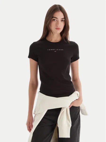 Tommy Jeans Tricou Bling Linear negru