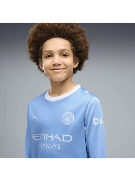 PUMA Młodzieżowa koszulka domowa z długim rękawem Manchester City Odzież niebieski
