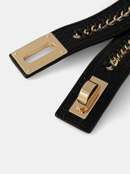 Ремінь Morgan з ремінцями чорний