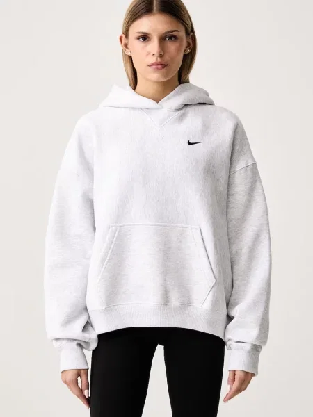 Nike Sportswear kapucnis melegítőfelső női pamuttal Studio Fleece szürke