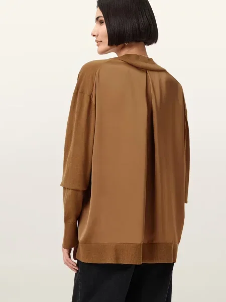 Шерстяной свитер Allsaints бежевый