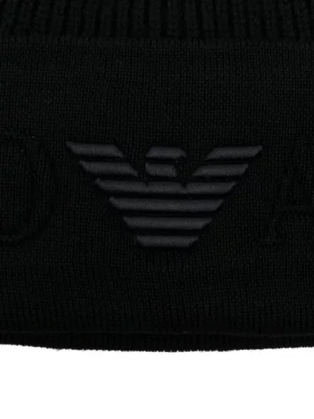Căciulă Emporio Armani cu broderie negru