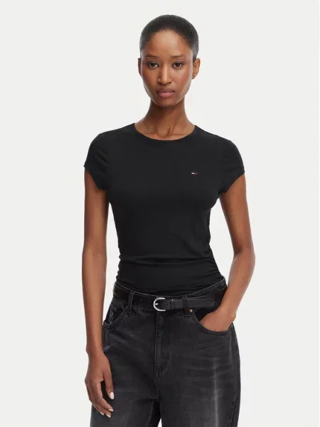 Tommy Jeans Tricou Draped negru