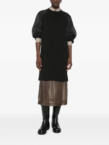 Rochie midi Sacai din satin negru