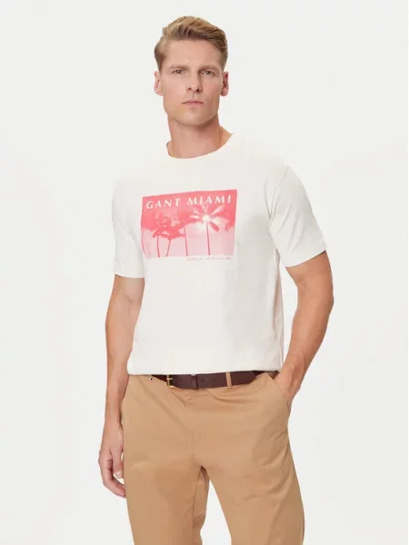Gant T-Shirt Écru