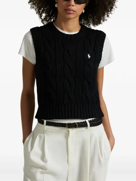 Kostkovaná dlouhá kšiltovka Polo Ralph Lauren bez rukávů modrá