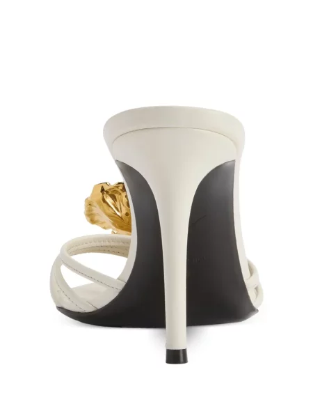 Papuci tip mules Giuseppe Zanotti de cristal alb